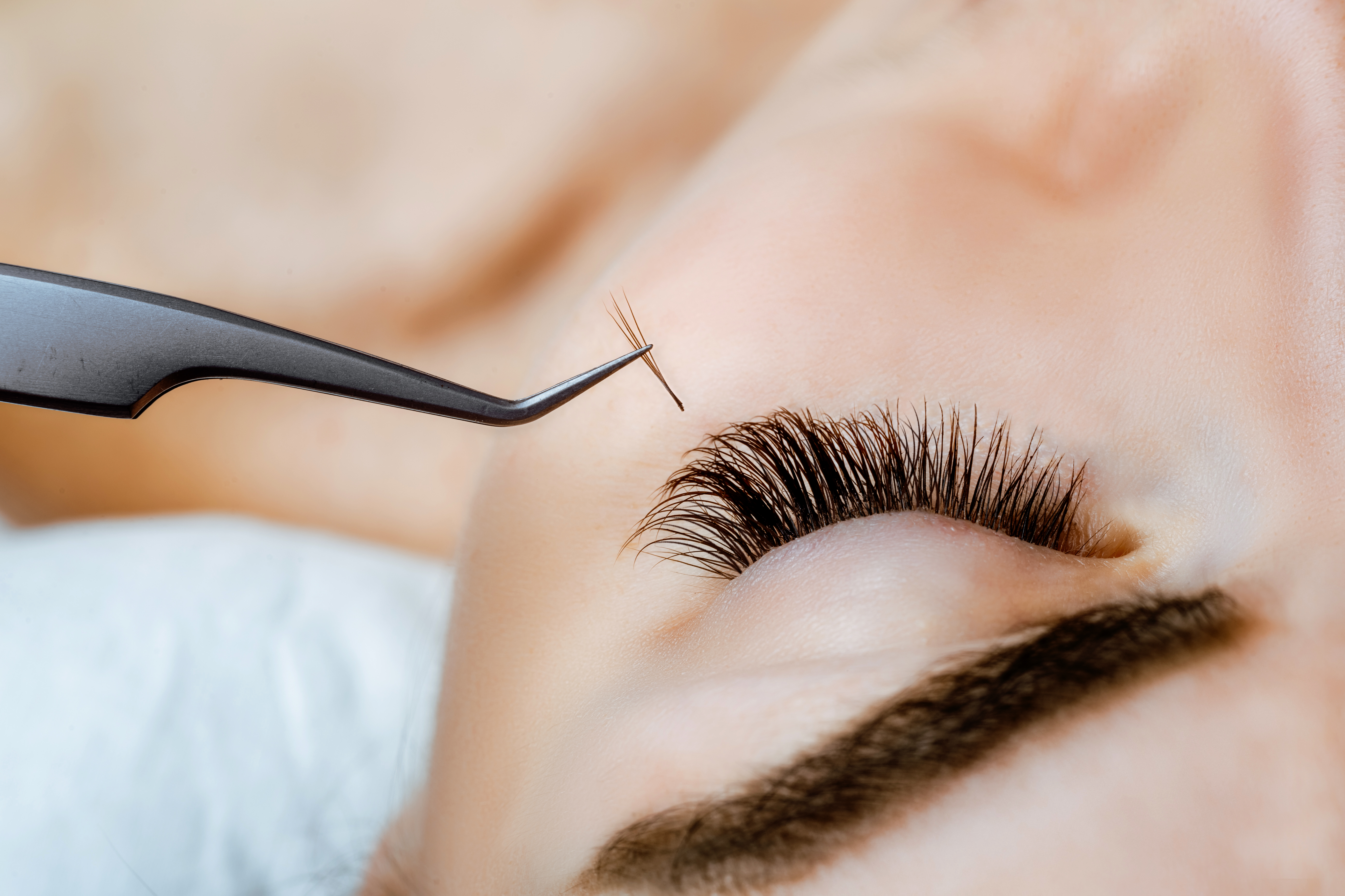 Lash and brow service close-up