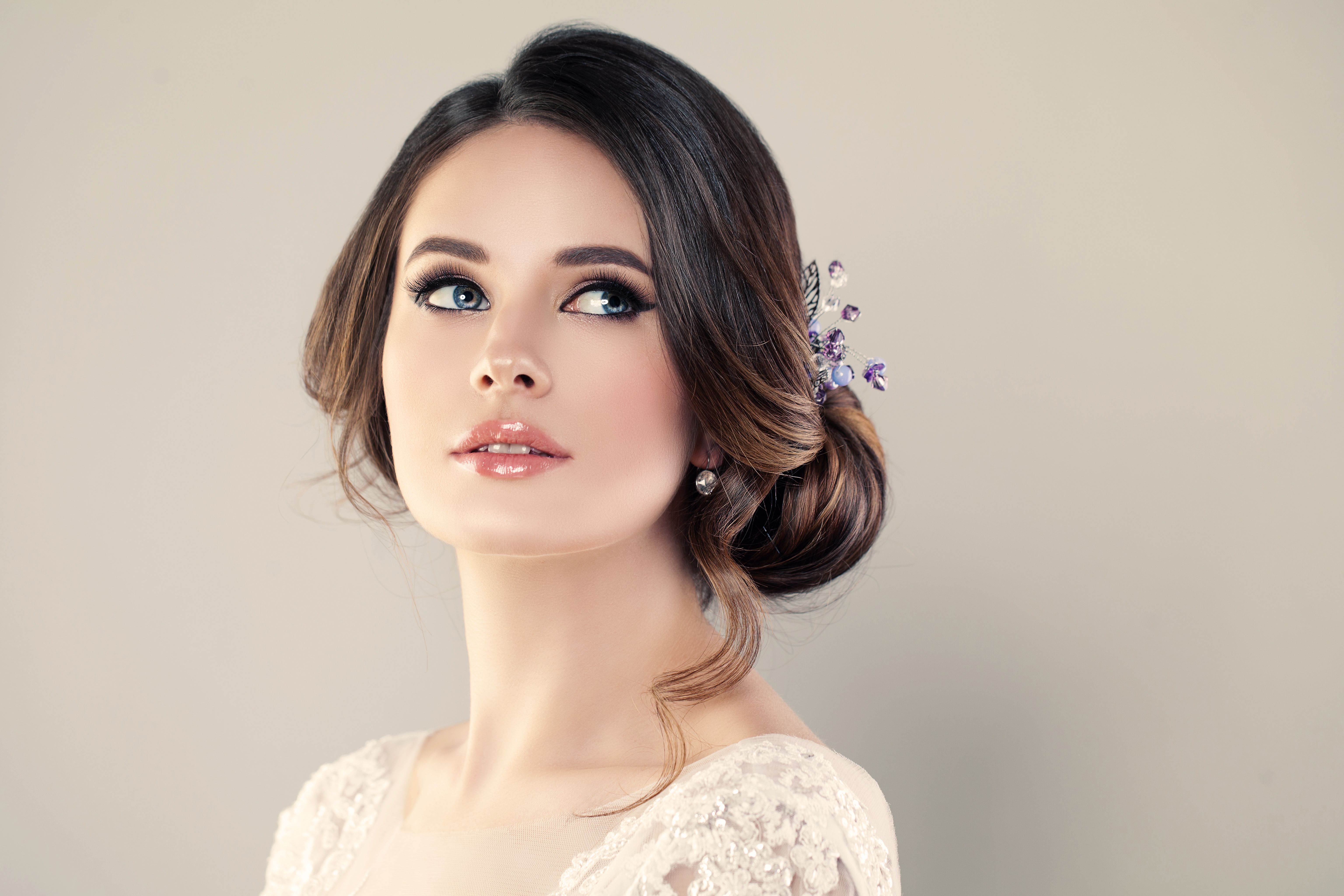Formal makeup and hairstyle