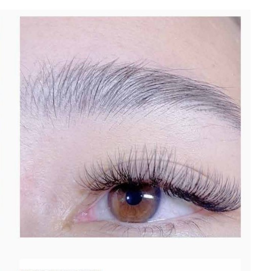 Eyelash extension close-up